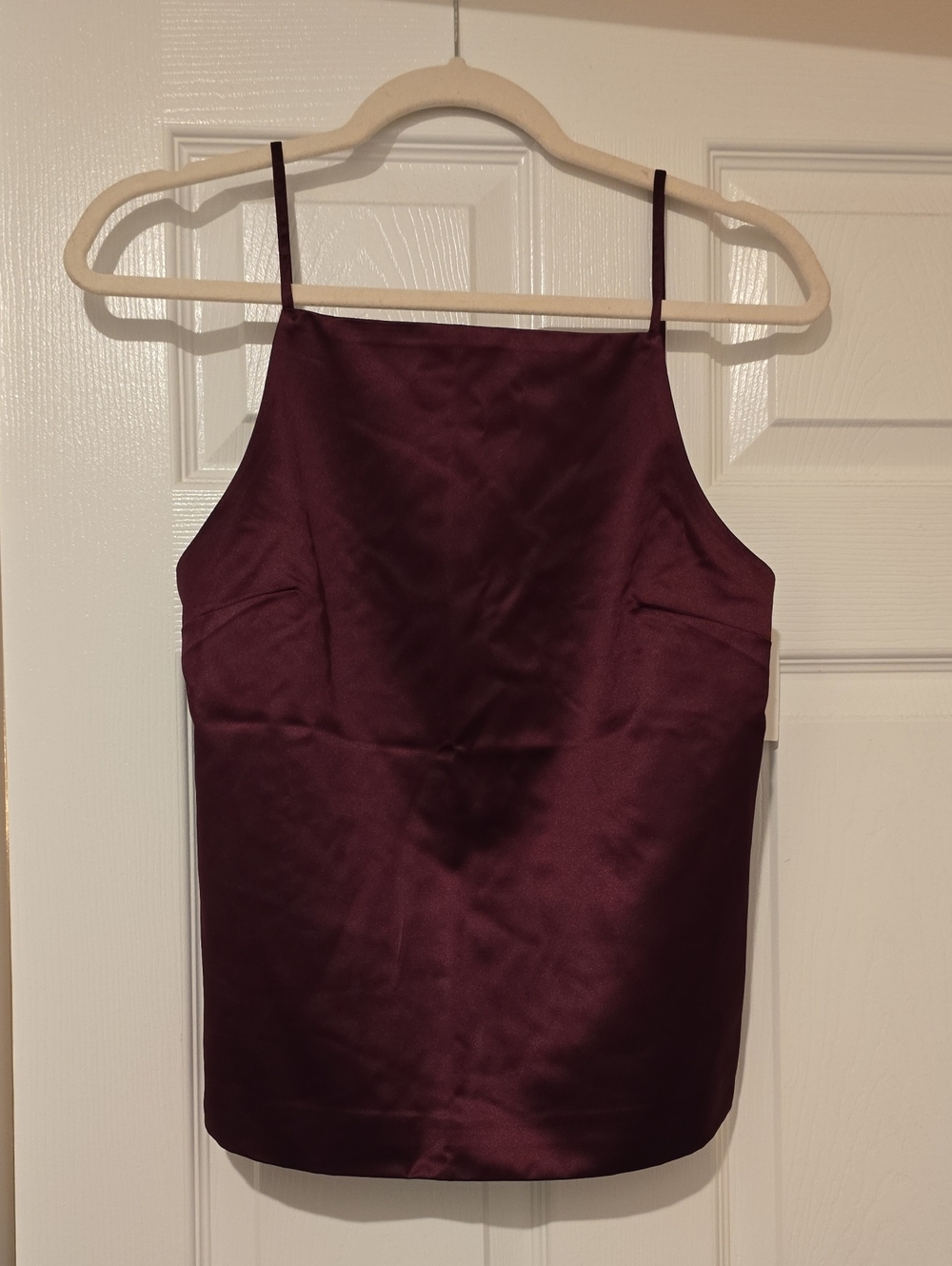 Abercrombie & Fitch Satin Spaghetti Strap Cami - Wine